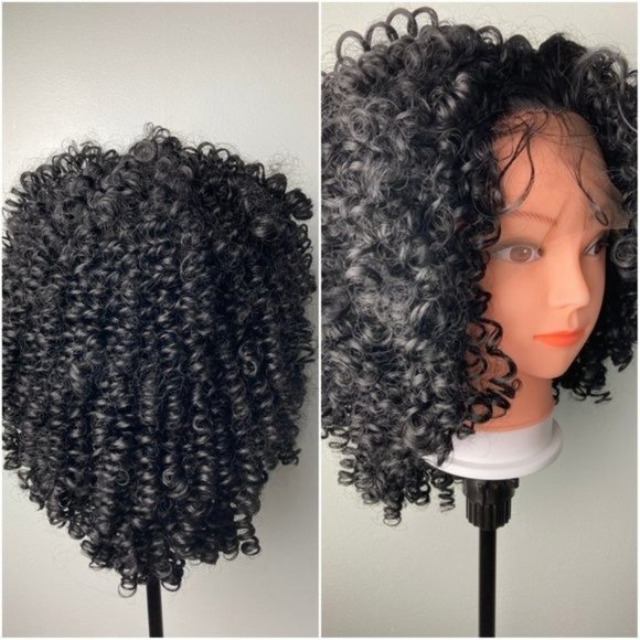 Black Afro Curly Lace Hair Wigs
